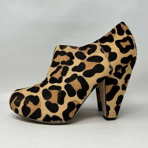 OFFICE LONDON Animal Print Fur Heel Booties Women’s Size 37 - Picture 1 of 12